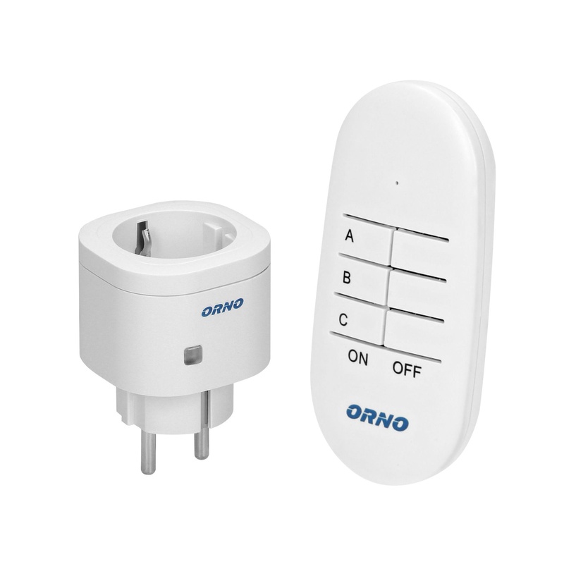 [ORNOR-GB-440(GS)] 140420 - Mini wireless socket with remote control, 1+1, Schuko for Netherlands and Germany