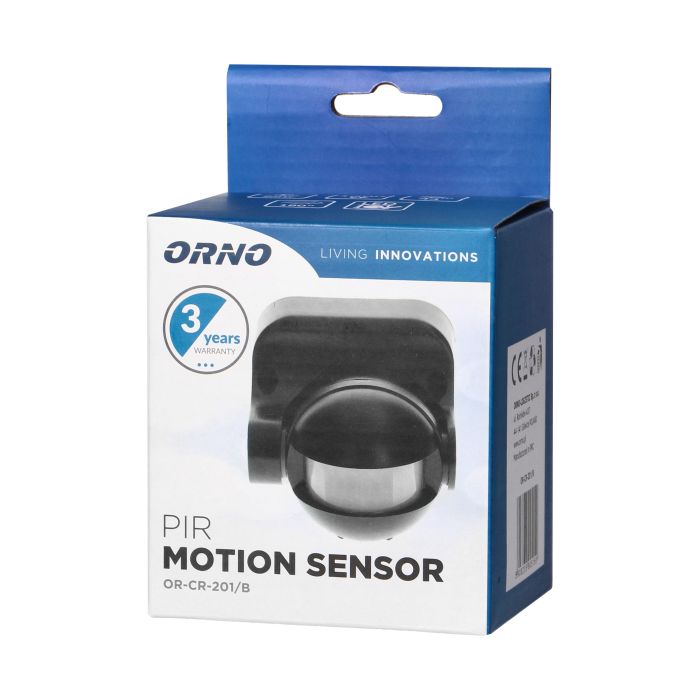 [ORNOR-CR-201/B] 140442 - PIR motion sensor 180°, IP44 Black