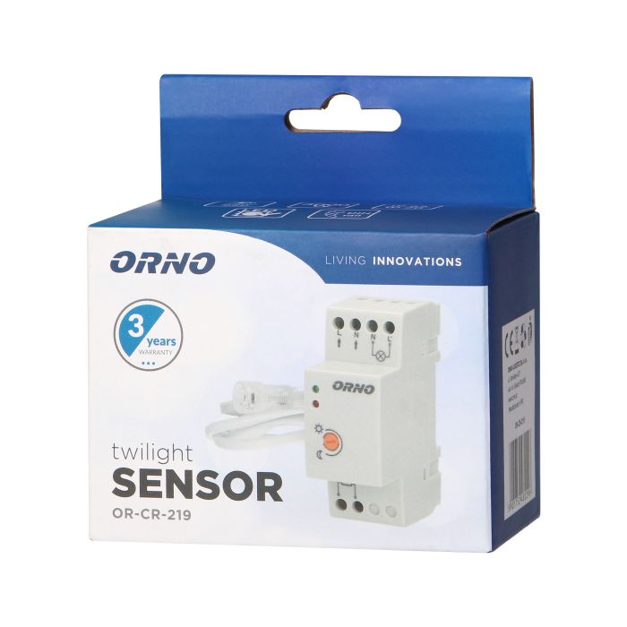 [ORNOR-CR-219] 140476 - DIN twilight sensor with external probe, IP65