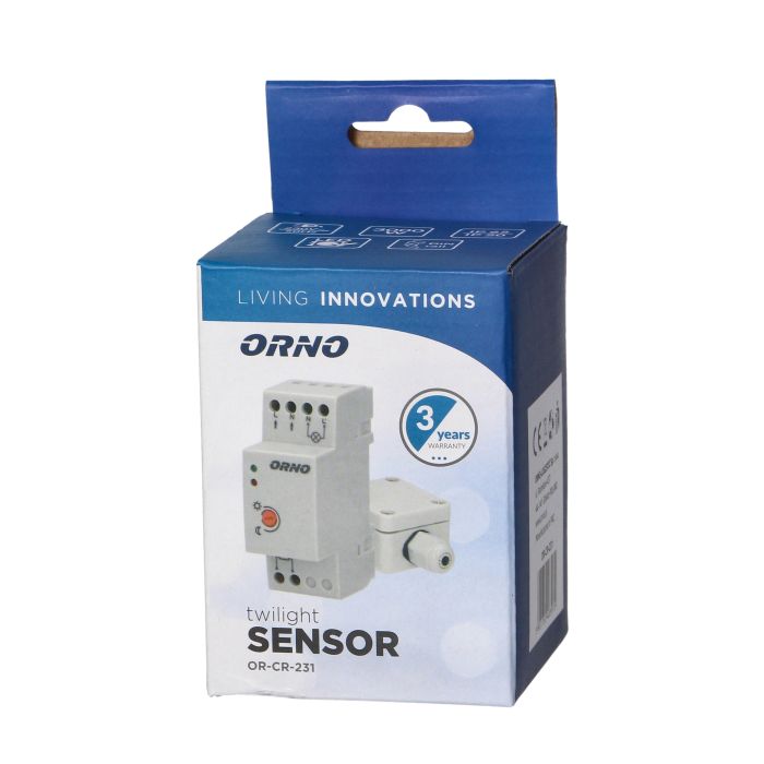 [ORNOR-CR-231] 140478 - DIN twilight sensor with external probe, IP65