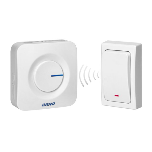 [ORNOR-DB-MT-156/W] 140543 - ONDO AC wireless doorbell, white plug-in system, with battery-free button, learning system, 36 ringtones, operation range up to 200m
