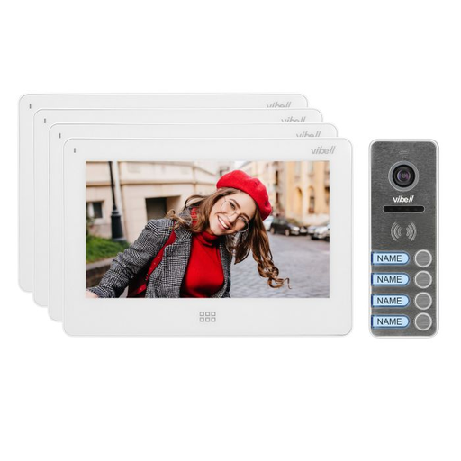 [ORNOR-VID-EX-1066/W] 140600 - FELIS MEMO MULTI4 a four-family videodoorphone, white does not require any uniphone; includes a multicolour, ultra-flat 7"" LCD touch screen, wide-angle video-camera, a user-friendly OSD menu, built-in SD and DVR card slots"