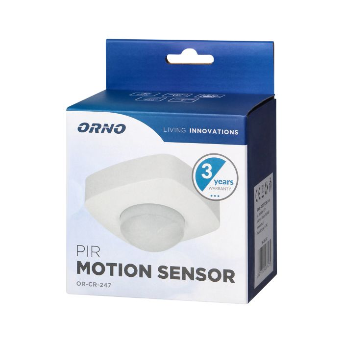 [ORNOR-CR-247] 140704 - PIR motion sensor 360° protection rating IP20; detection range 360°; works with LEDs