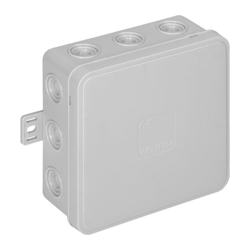 [ORNOR-JB-13804/G] 141253 - Surface-mounted junction box CLICK IP54 12 cable entries 100x100x41mm grey