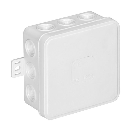 [ORNOR-JB-13803/W] 141249 - Surface-mounted junction box CLICK IP54 12 cable entries 85x85x41mm white