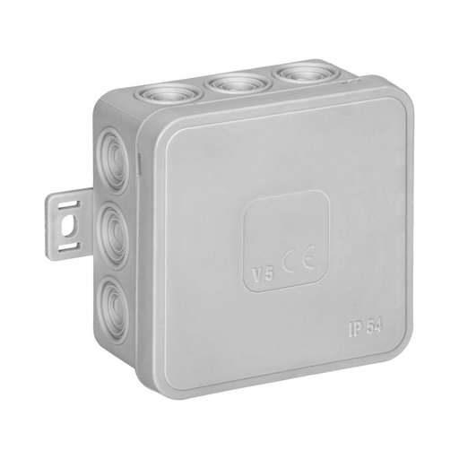 [ORNOR-JB-13802/G] 141241 - Surface-mounted junction box CLICK IP54 12 cable entries 75x75x41mm grey