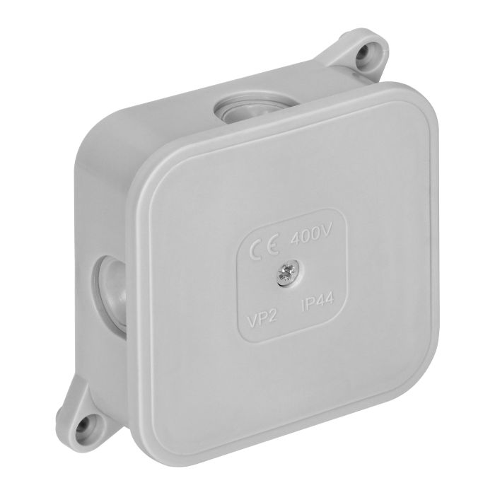 [ORNOR-JB-13806/G] 141235 - Surface-mounted junction box ECO IP44 400V 4 rubber glands 85x85x35mm grey