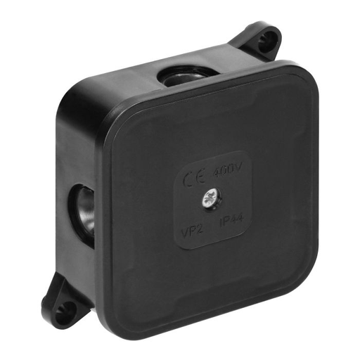 [ORNOR-JB-13806/B] 141233 - Surface-mounted junction box ECO IP44 400V 4 rubber glands 85x85x35mm black