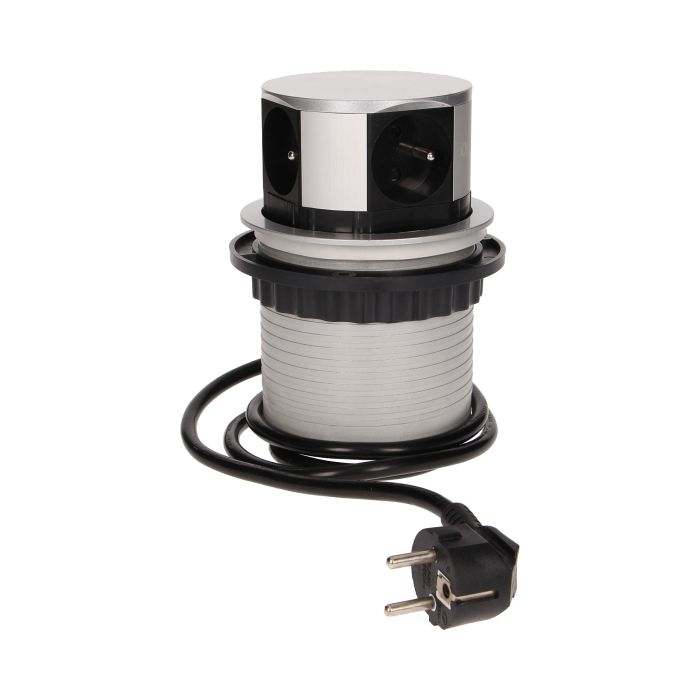 [ORNOR-AE-1341] 141124 - Flush-fitting furniture socket with 1.5m cable 4 x 230V AC/16A; 3680W; IP20; cabel lenght 1,5 m