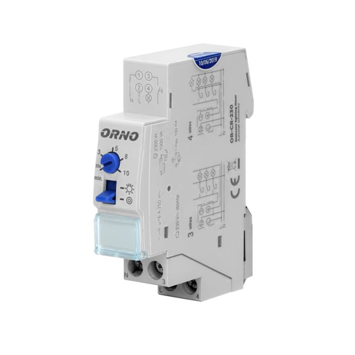 [ORNOR-CR-230] 140847 - Staircase lighting timer rated load: 2300W, time adjustment 30 sec- 20 min; protection rating IP20