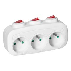 [ORNES-3] 140528-Socket splitter 3x2P+E with 3 individual switches
