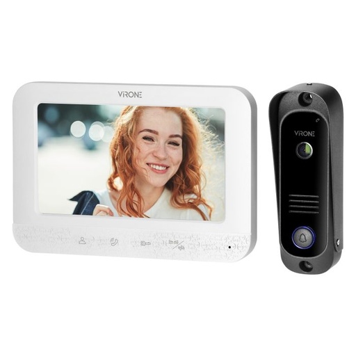 [ORNVDP-68/W] 141351-Handsfree video intercom set, 7" LCD monitor, white intercom, SETAR