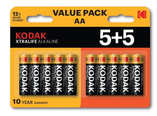 [ORN30423459] 141365-Baterie Kodak XTRALIFE Alkaline AA LR6, 5+5 szt.