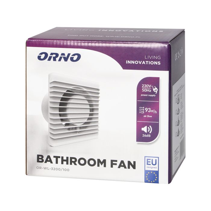 [ORNOR-WL-3200/100/S] 140237- Ventilateur de salle de bain 100mm, fonctionnement silencieux mural - standard-ORN