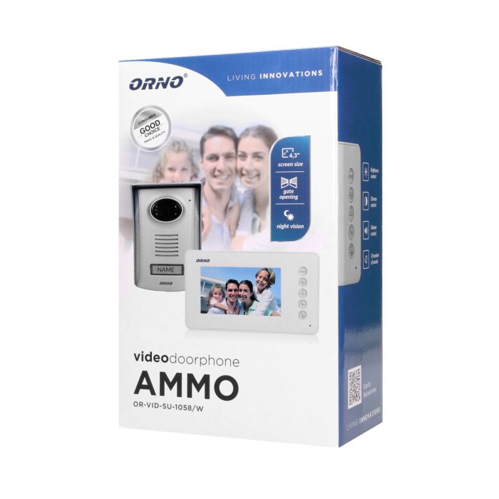 [ORNOR-VID-SU-1058/W] 140007 - Enkele familie video-intercom AMMO 4,3"