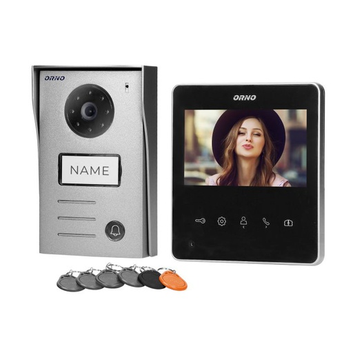 [ORNOR-VID-SH-1074] 140009-NAOS video doorphone set for 2-wires handset-free, multicolor 4.3" 