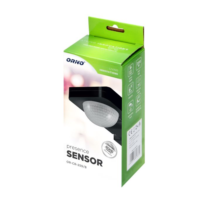 [ORNOR-CR-259/B] 140028 - Motion sensor 360°, black 2000W, max. 20m