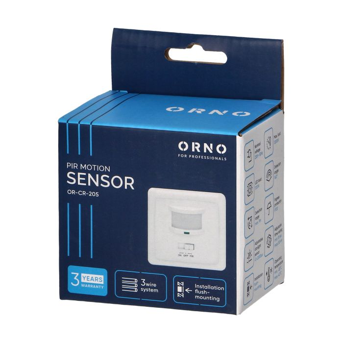 [ORNOR-CR-205] 140032-PIR motion sensor protection rating IP20; detection range 160°