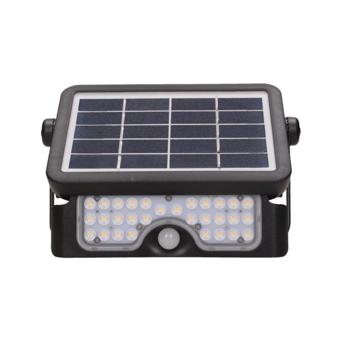 [ORNAD-SL-6108BLR4] 140045-LUX LED 5W solar floodlight with motion sensor 500lm, IP65, 4000K, 2x1500mAh, black-ORN