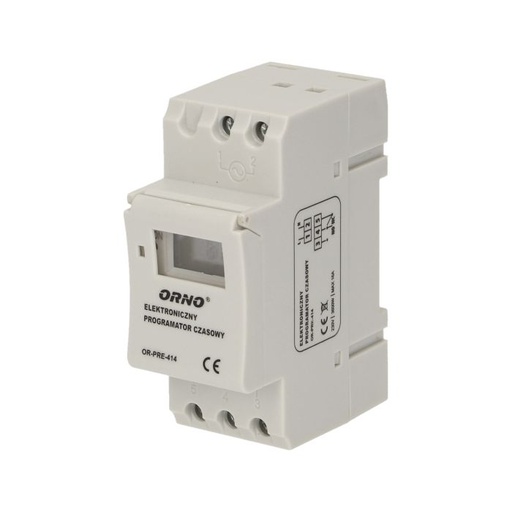 [ORNOR-PRE-414] 140077-DIN rail digital timer 16 time programs; daily or weekly cycle; 12 or 24 hour mode; LCD screen-ORN