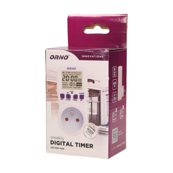 [ORNOR-PRE-409] 140088 - Wekelijkse digitale timer met LCD-display voor België en Frankrijk
