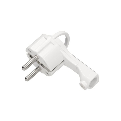 [ORNOR-AE-1379/W] 140090-Flat plug with handle, white socket: 2P+Z, 16A/250V AC, comfortable holder, ultra slim.-ORN