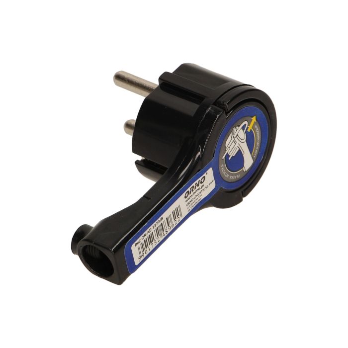 [ORNOR-AE-1379/B] 140091-Flat plug with handle, black socket: 2P+Z, 16A/250V AC, comfortable holder, ultra slim.-ORN