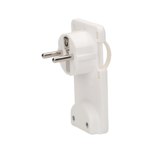 [ORNOR-AE-1311/W] 140092-Flat plug with handle, white 230V / 50 Hz; 16A; equipped with grips, easy mounting; colour: white-ORN