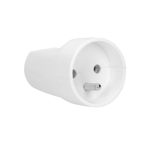 [ORNOR-AE-13183] 140098-Movable, dismountable socket 6A, 250V, 1x2P+Z, white single socket for extension cords-ORN