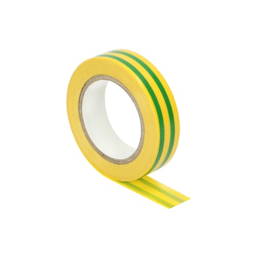 [ORNOR-AE-13214/YG/10M] 140227- Insulation tape, flame-retardant, yellow/green 15mm wide, 0.13mm thick, 10m long-ORN